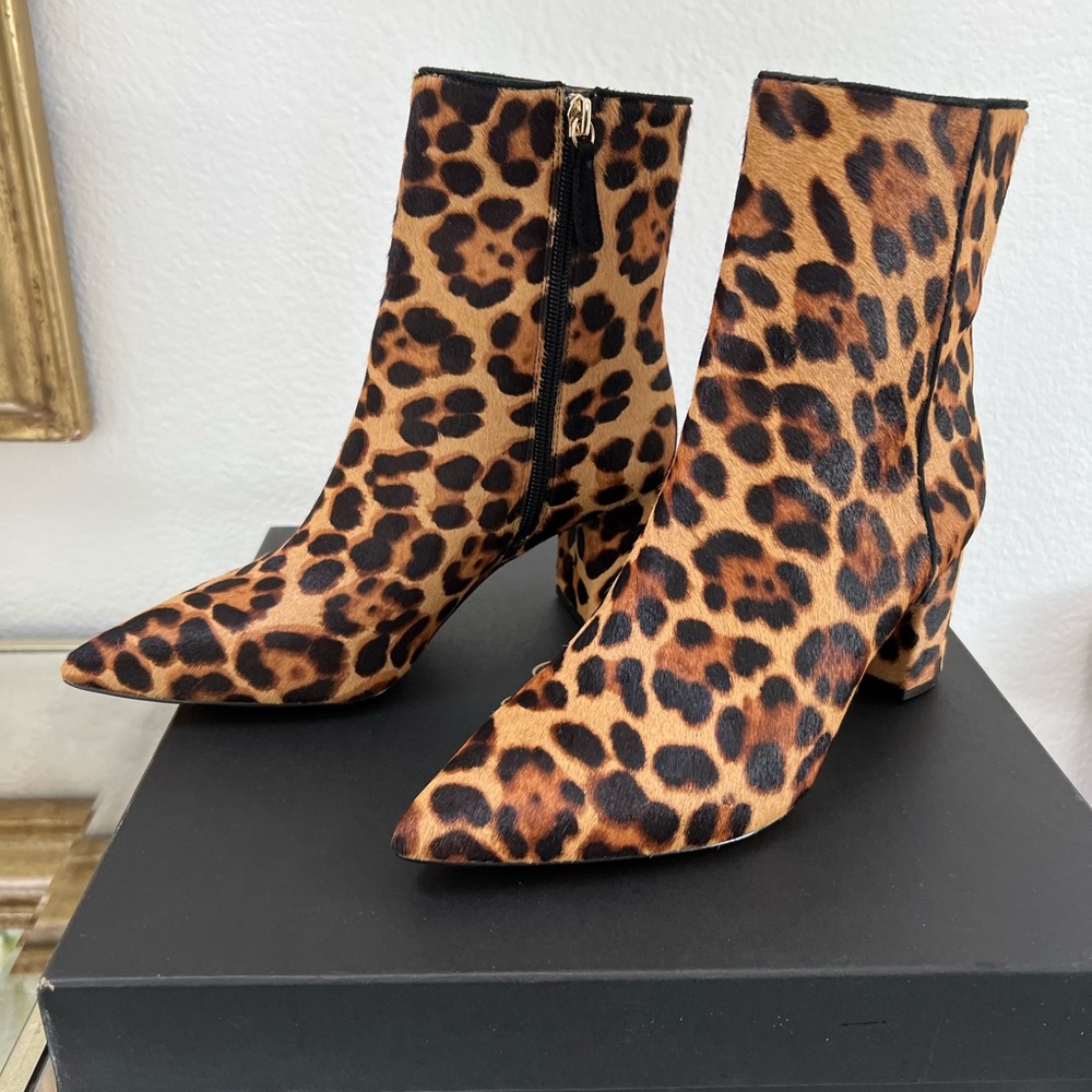 J Crew pointed toe calf hair Sadie boots